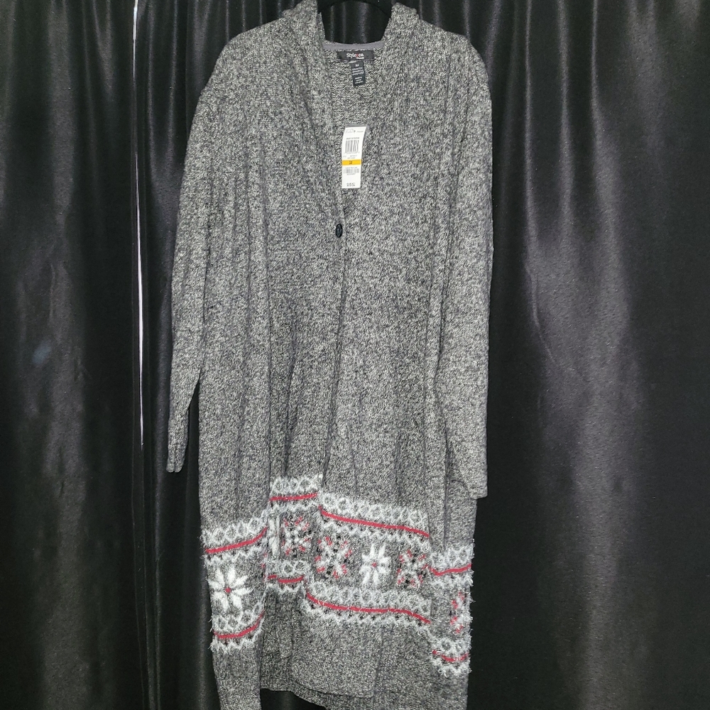 NWT hooded long cardigan - 3X